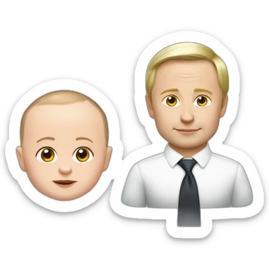 putin and zelensky baby sticker
