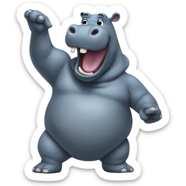 Hippo dancing the griddy sticker