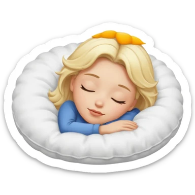 Blonde girl sleeping on a pillow sticker