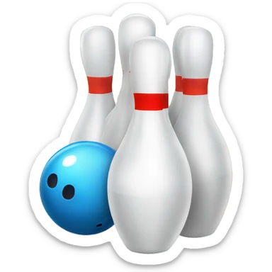 two bowling balls and a bowling pin between them sticker