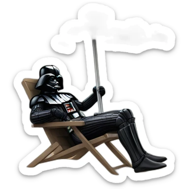 Sexy darth Vader lounging on the beach sticker