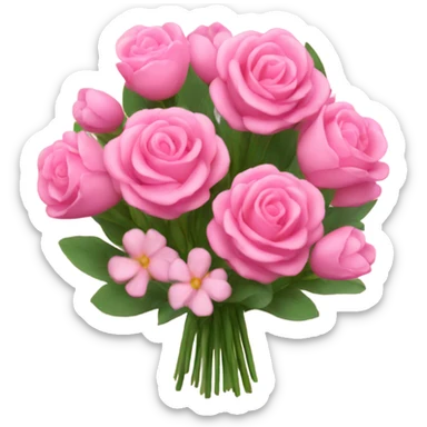 pink valentine bouquet sticker
