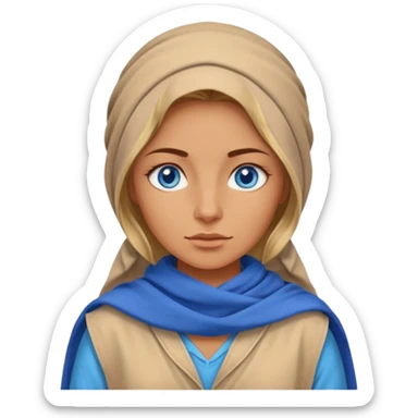 blue eyed desert woman in cloth sticker