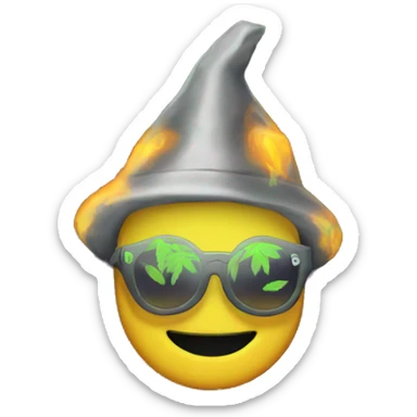 420 neon raving smoking dancing hemp leaves sticker