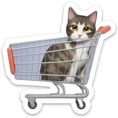 Shopping cart With a cat sticker