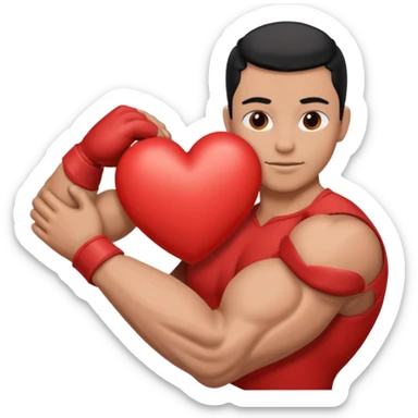 Un brazo abrazando un corazón sticker