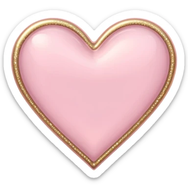 Pale pink skinny heart with sparkles that glow sticker