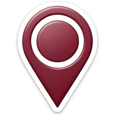 simple design location pin in burgundy color sticker