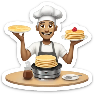 Creepy man making pancakes sticker