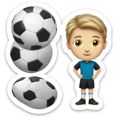 White boy playing soccer sticker