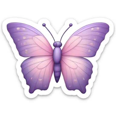 A delicate butterfly with pastel pink and lilac wings resting on a soft satin ribbon. sticker