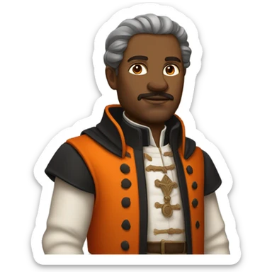 An architekt from the renaissance with orange and black clothes sticker