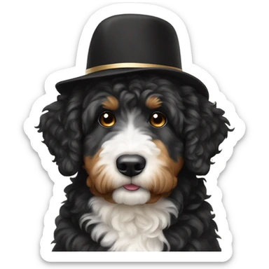 Bernedoodle with purdue hat sticker