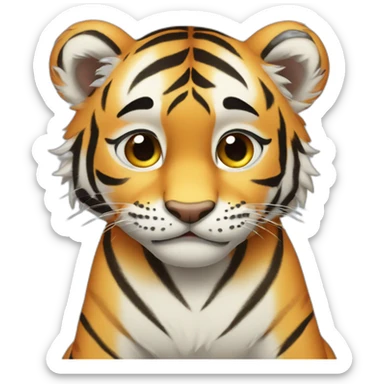 tiger cub crying sticker