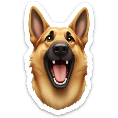 german shepherd laughing sticker