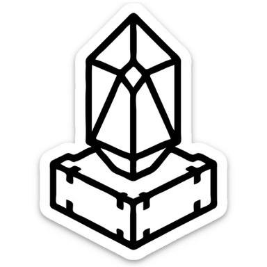 minecraft end crystal, outlined icon sticker