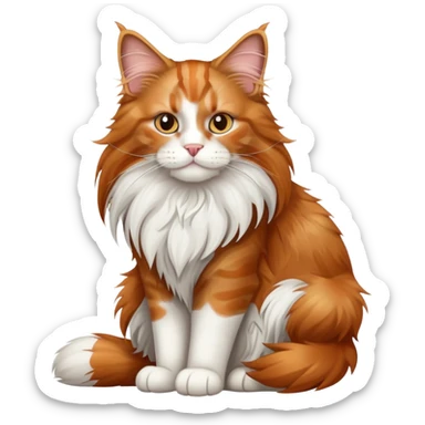 fluffy maine coon cat sticker