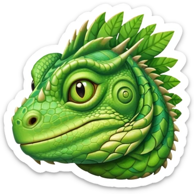 iguana's face dizzy with the eyes that have like swirls sticker