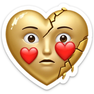 A broken heart glued together by money sticker