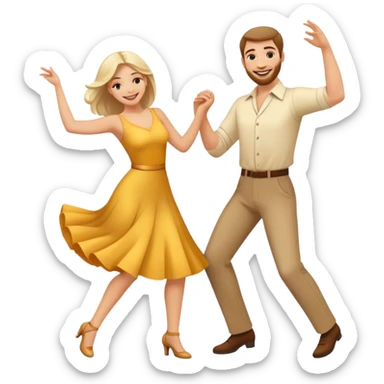 two caucasian people dancing in the club sticker