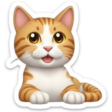 happy new year celebrating cat sticker