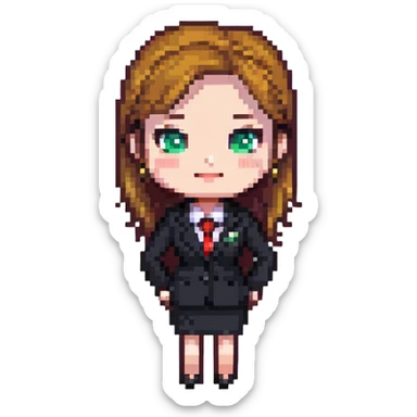 chibi businesswoman in office attire sticker