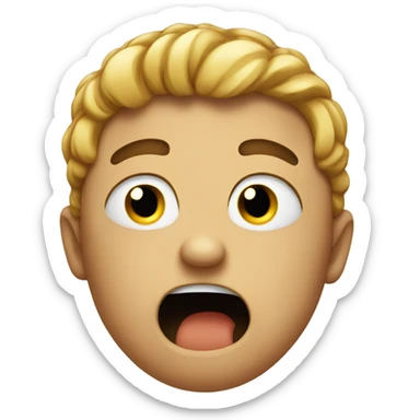 Crying emoji with fist before his mouth sticker