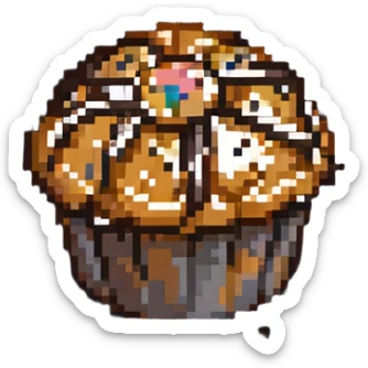 muffin with chocolate chips sticker