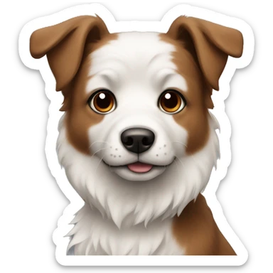 A cute dog with brown/black/white fur sticker