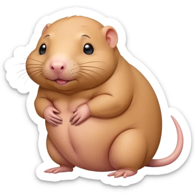 fat naked mole rat sticker