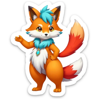 Anthro Sona Fakemon Full Body sticker