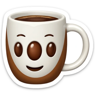 Coffee Mug with coffee bean synbol sticker