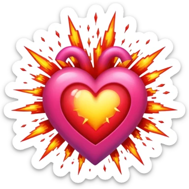 Heart, color, explosion, huge sticker