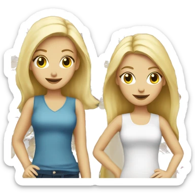 Two blonde white girls shopping sticker