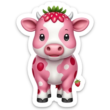 Strawberry cow  sticker