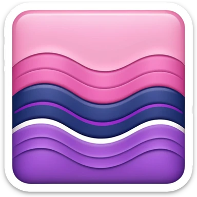 A wavy pink and navy rectangle with a purple stripe in the middle sticker