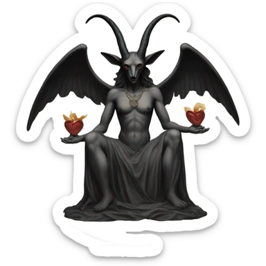 Baphomet and the lovers card sticker