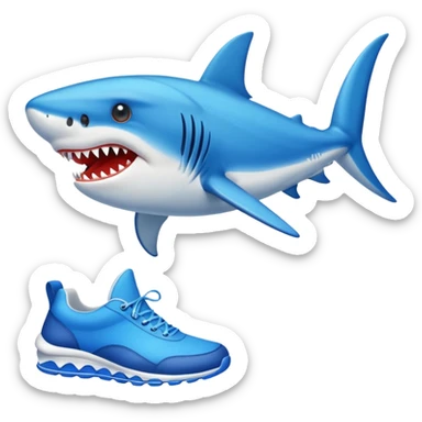 Tiburón con zapatos azules  sticker