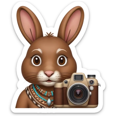 rabit, tribal ethnic ancient rabit with camera sticker