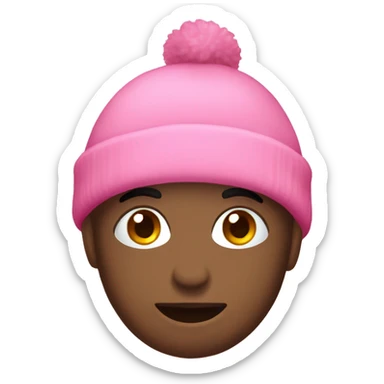 Pink beanie hat holiday sticker