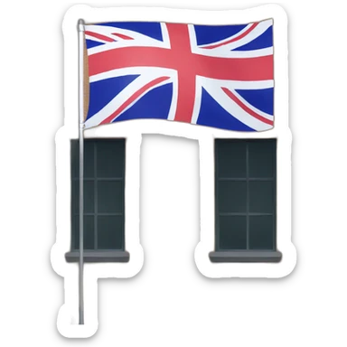 British flag on pole sticker
