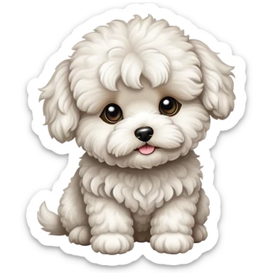 white maltipoo sticker