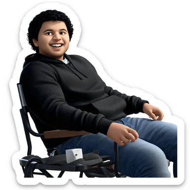 boy with black hair outdoors sticker