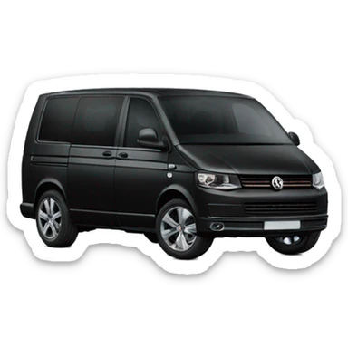 A black Volkswagen multivan t5 with tinged windows sticker