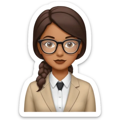 an accountant, female, gen z, modern, latina, glasses sticker