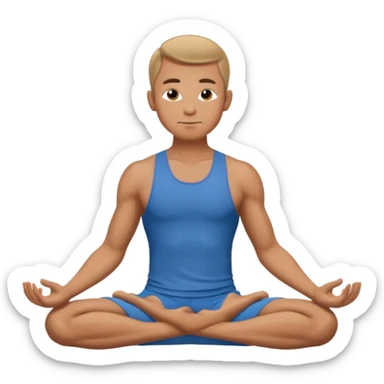 guy working out yoga sticker
