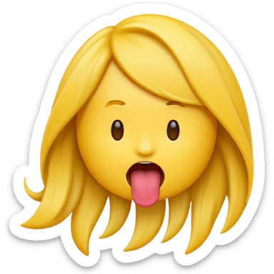 give me a flipping hair emoji with tounge out sticker
