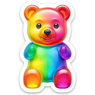 Gummy bear neon rainbow  sticker