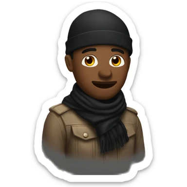 a roadman emoji with black scarf sticker