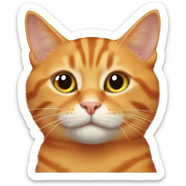 orange cat with a tabby cat sticker